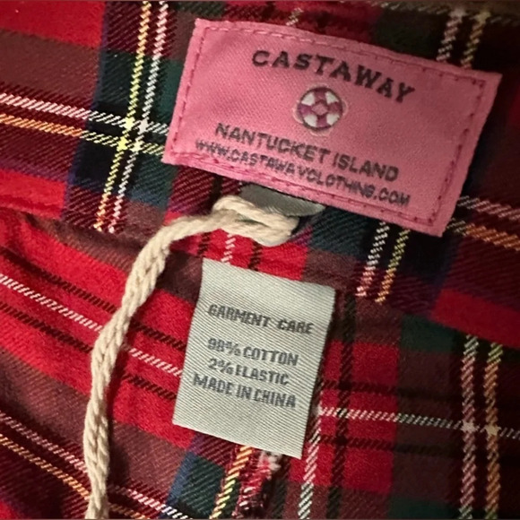 CASTAWAY NANTUCKET ISLAND Ankle Capri Stretch Twill Plaid Pants - Picture 9 of 11